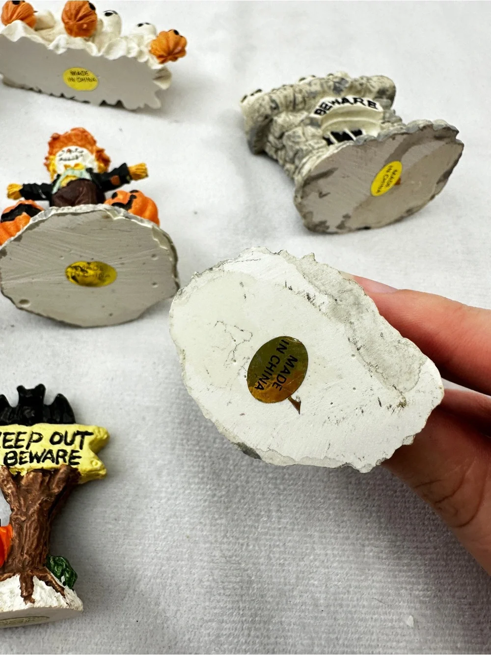 Vintage 90s Haunted Haven Harvest Miniature Halloween Figures Spooky Skull Small